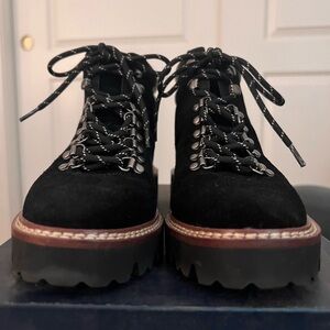 Madewell Black Suede Buck Lace-Up Women's Boots